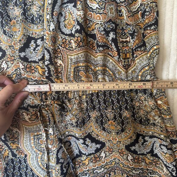 Bishop + Young Paisley Romper Size Medium Adjustable Straps And Waist Boho - Picture 7 of 15